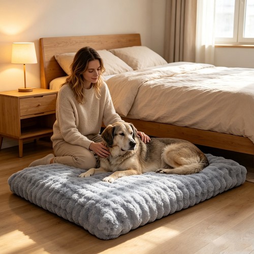 Large plush dog - plush, bed